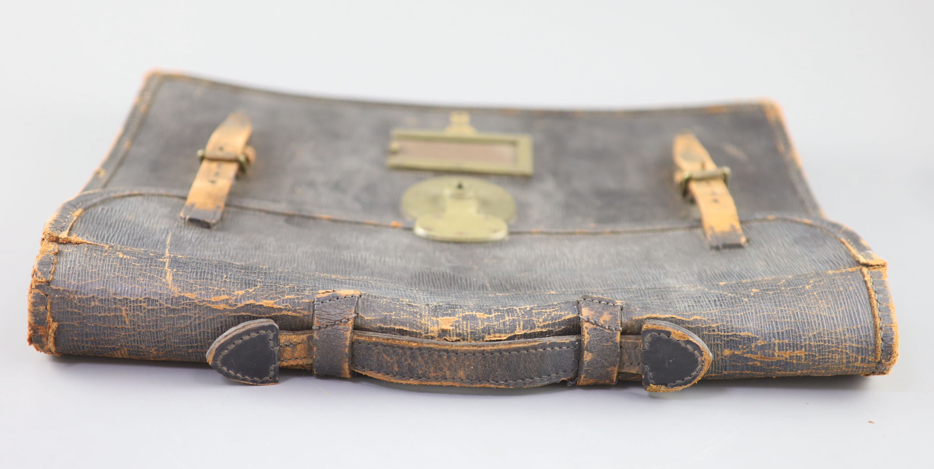 A leather attache case, the 5th Lord Brabourne (1895-1939), 30 x 40cm.